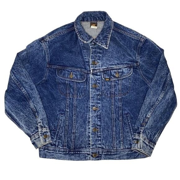 Vintage Lee Rider Acid Wash Jean Jacket: Size Medium
